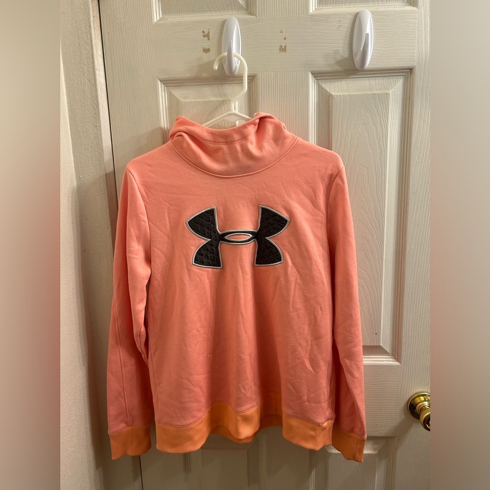 UA Under Armour Women’s Hoodie sweatshirt medium Orange peach top